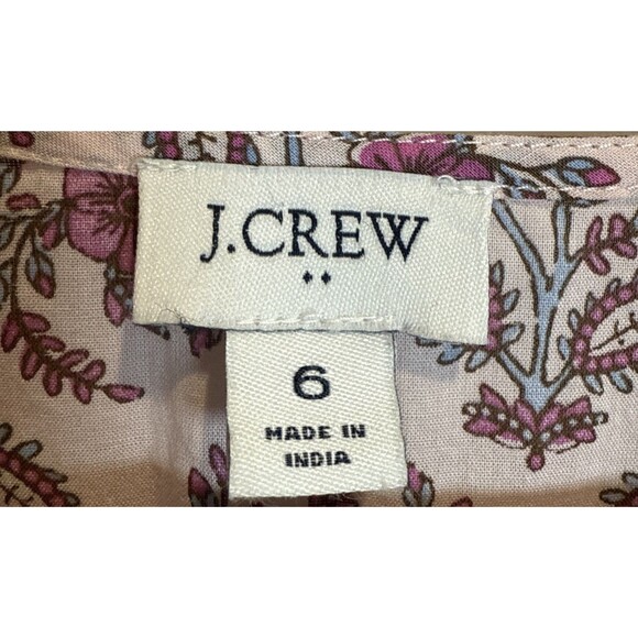 J. Crew Factory Ruffle Sleeve Midi Dress Pink Floral Women's Size 6 Style BY539 - Picture 13 of 16